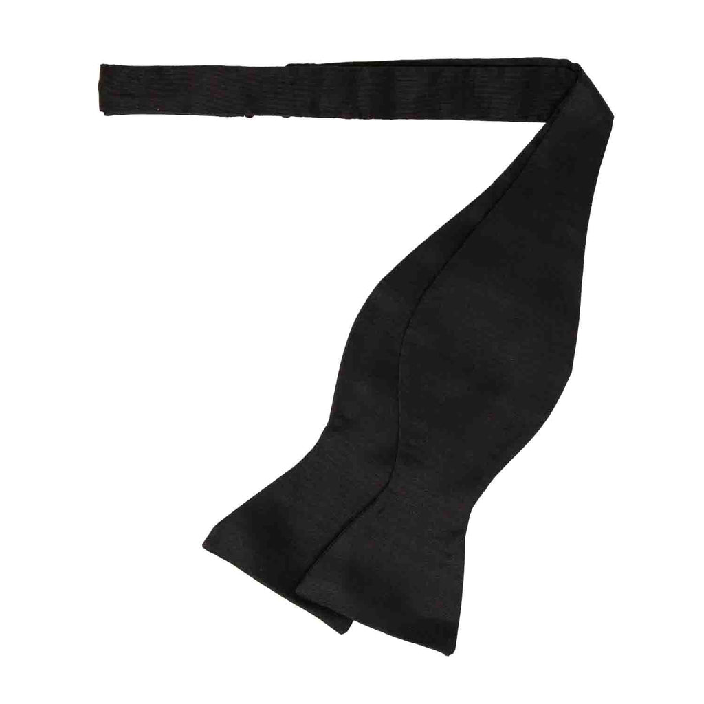 Black Moire Self-Tie Silk Bow Tie Serà Fine Silk