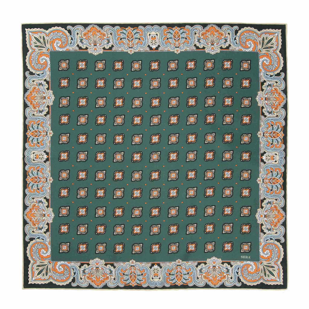 Gelsomino Green Silk Pocket Square Serà Fine Silk