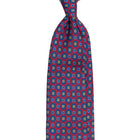 Red Silk Tie with Blue Medallions