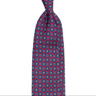 Red Silk Tie with Blue Medallions