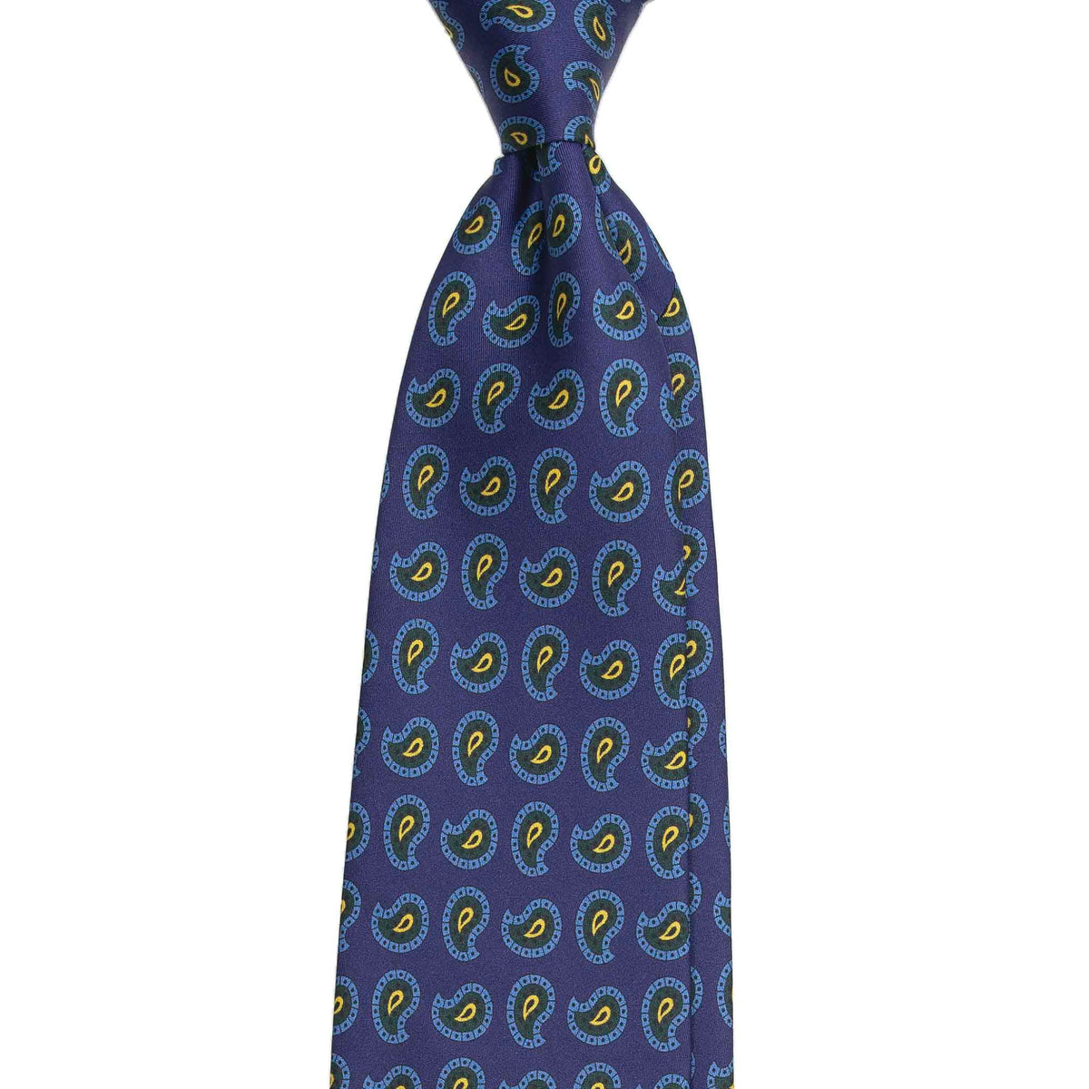 PURPLE PAISLEY ON BLACK SILK TIE main image 1