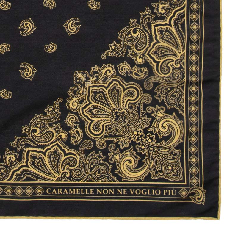 caramelle black cotton silk bandana