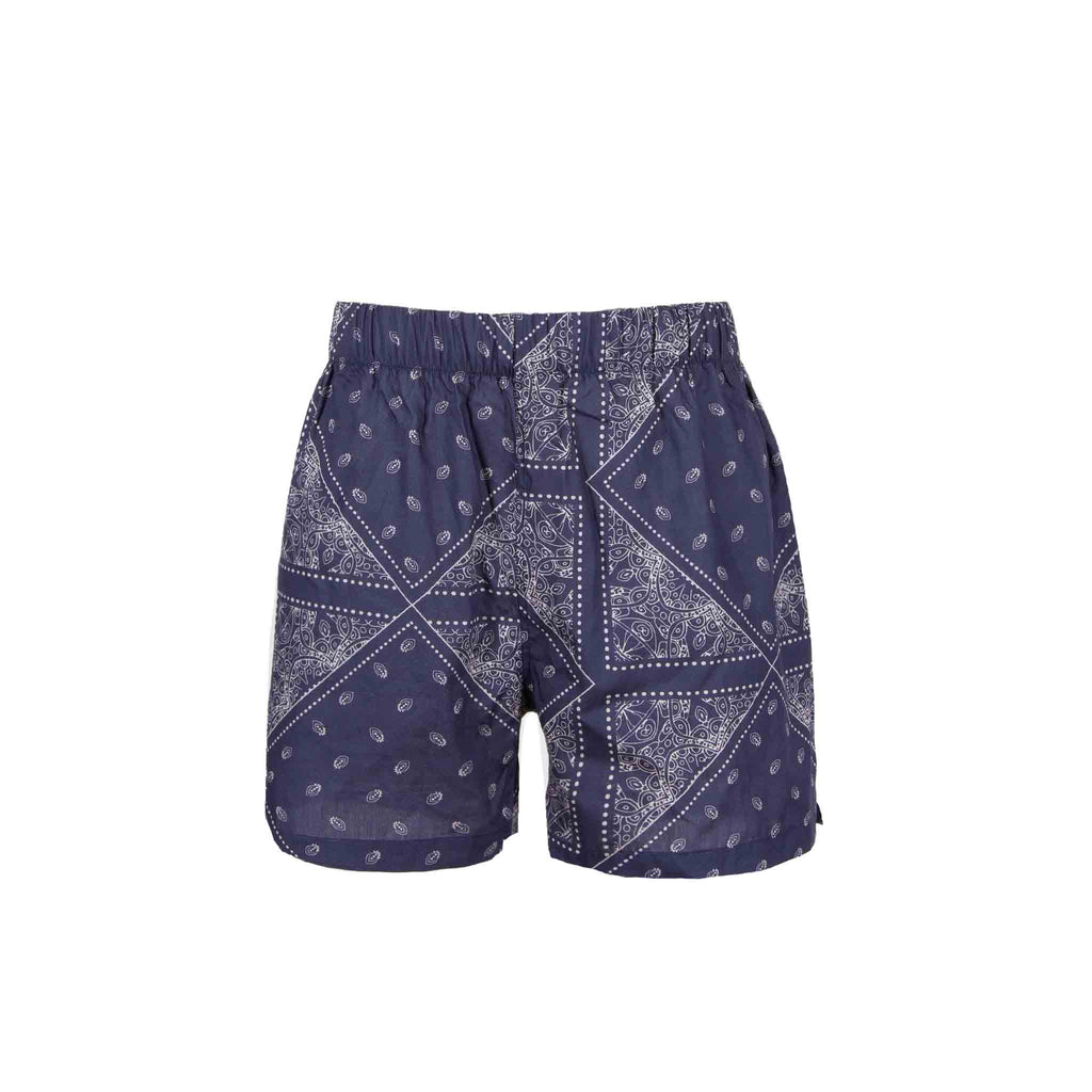 sera fine silk - blue bandana pattern cotton short pajama bottom