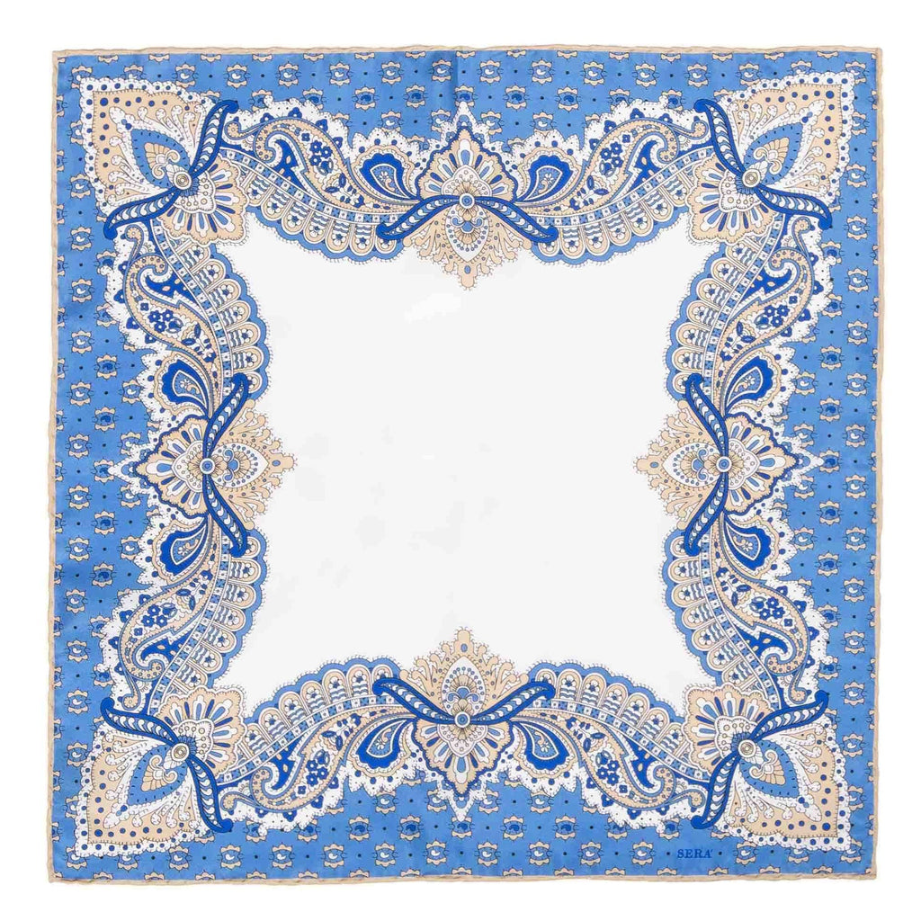 ortensia light blue pocket square Serà Fine Silk