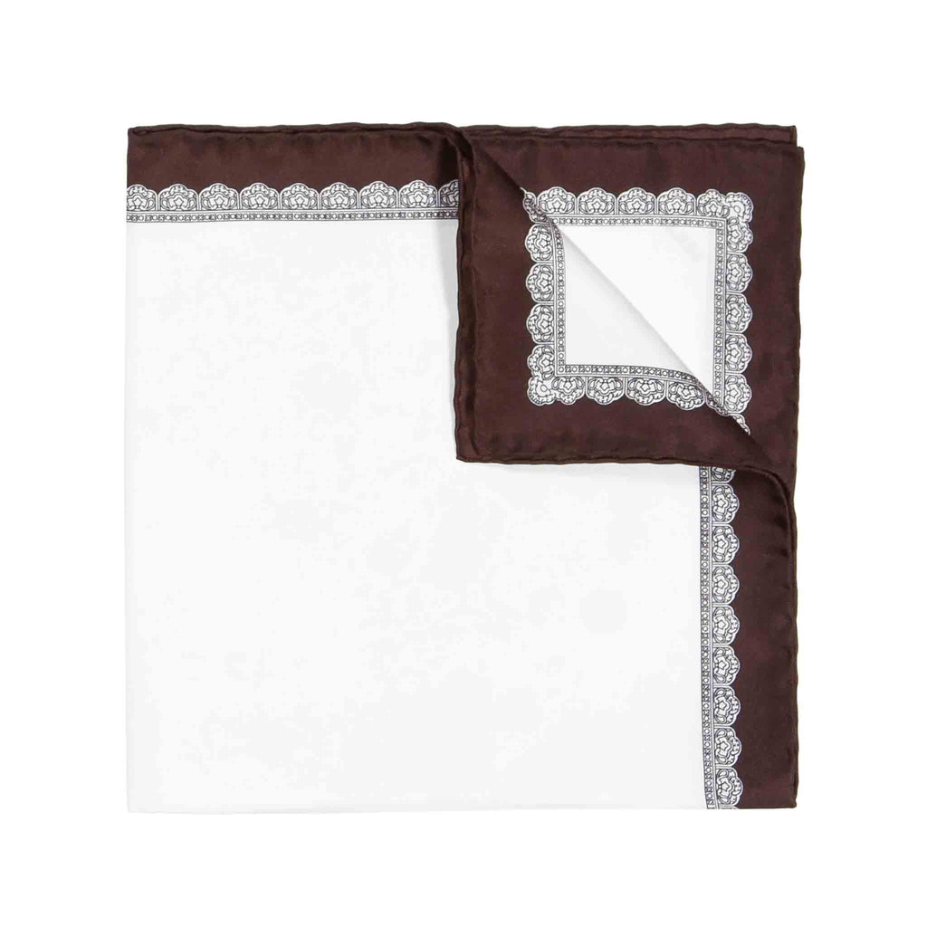 Brown Essential Silk Pocket Square Serà Fine Silk