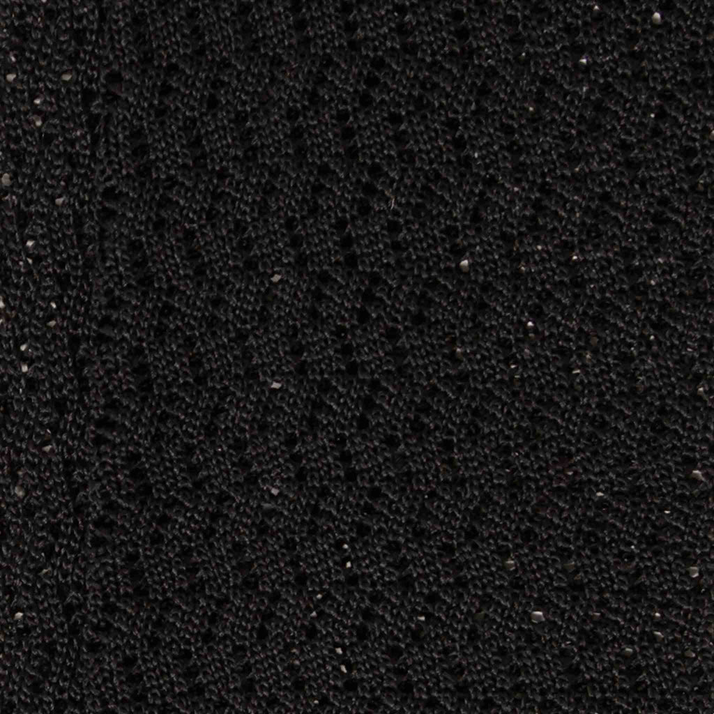 Black Zig Zag V Point Knitted Silk Tie Serà Fine Silk