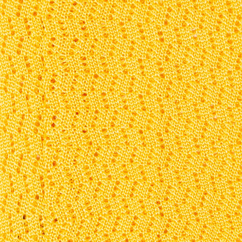 Yellow Zig Zag V Point Knitted Silk Tie - sera fine silk