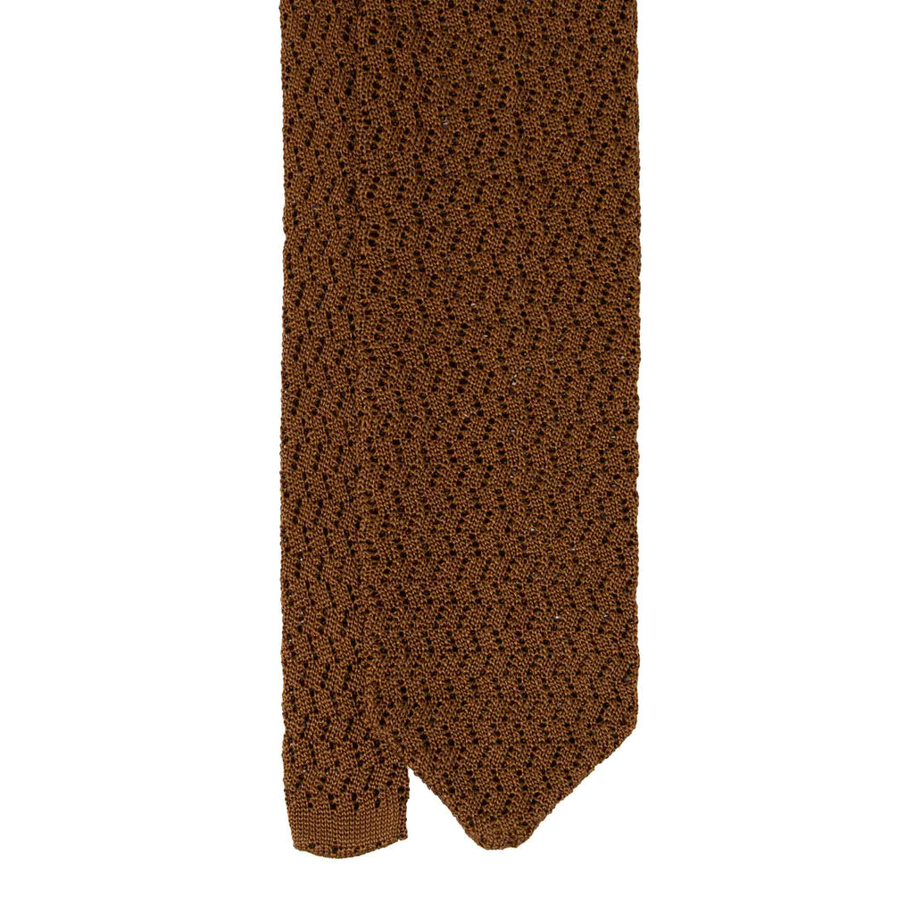 Havana Zig Zag V Point Knitted Silk Tie Serà Fine Silk