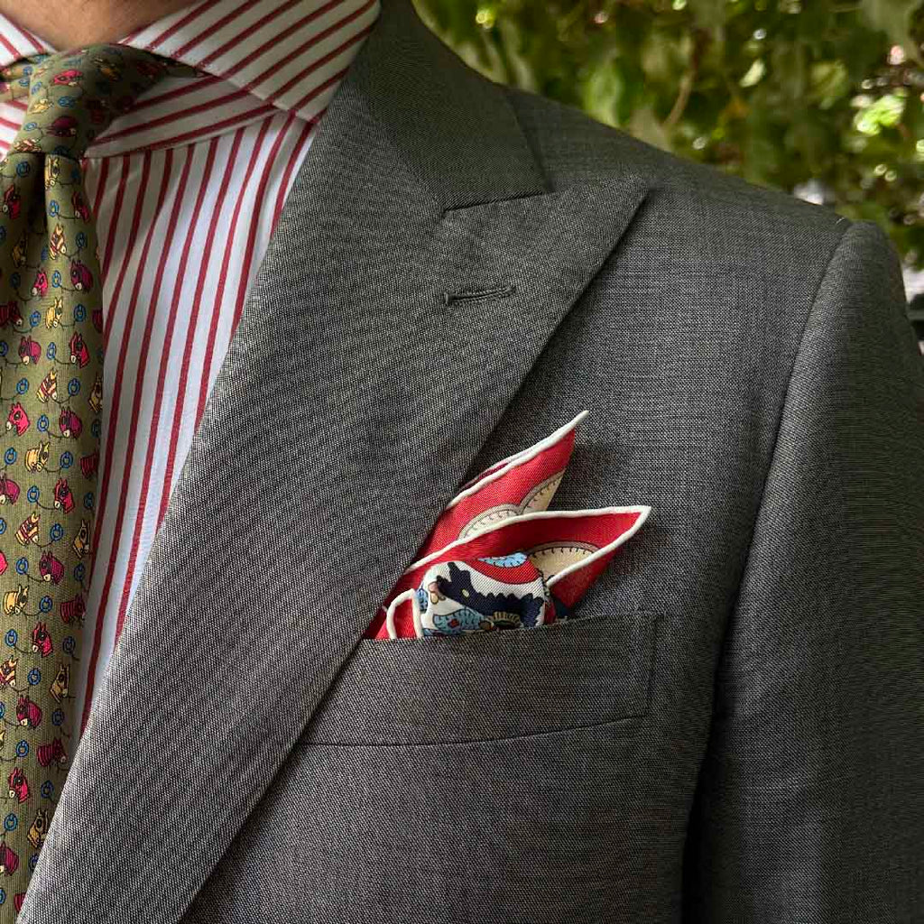 Gooseberry Etna Pocket Square Serà Fine Silk