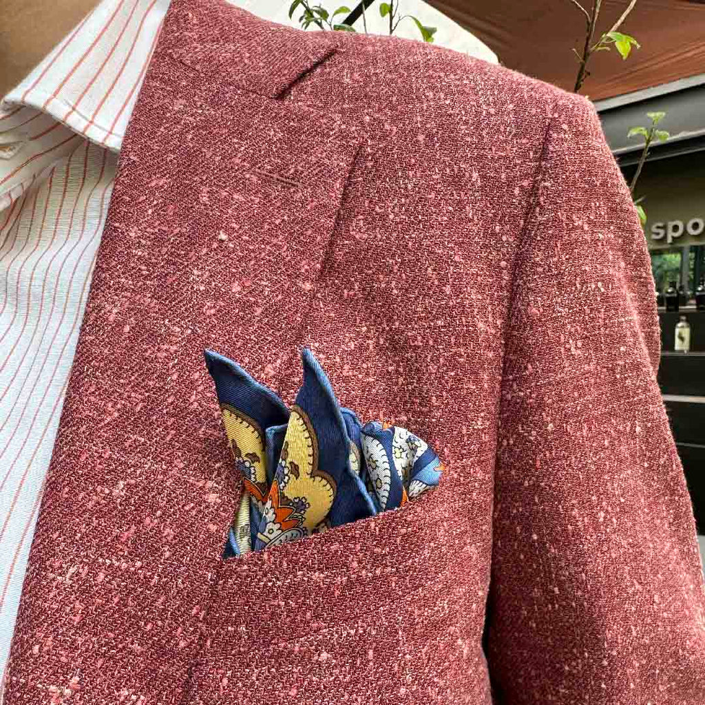 Acacia Flowers Etna Pocket Square Serà Fine Silk