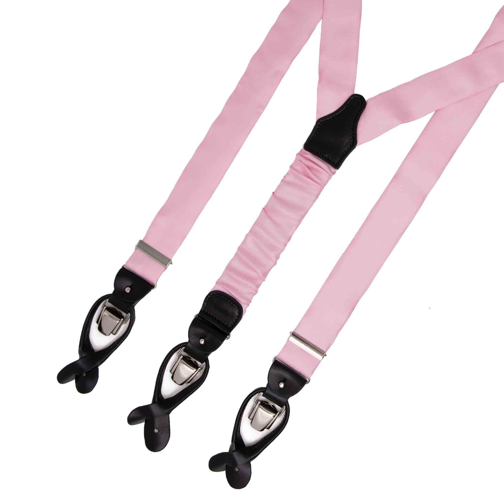 pink silk suspenders - serà fine silk