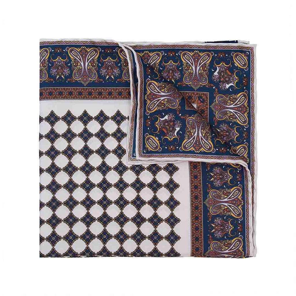 Ravenna White Silk Pocket Square Serà Fine Silk