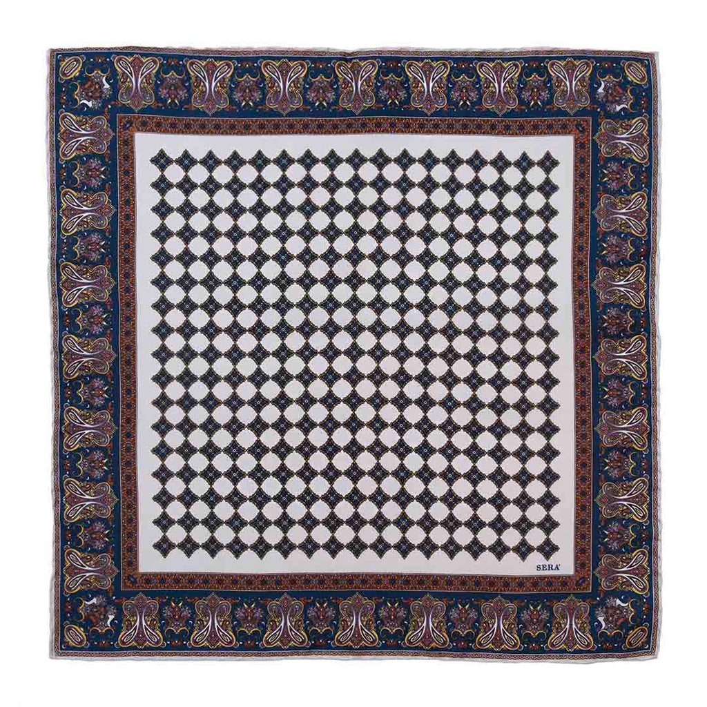 Ravenna White Silk Pocket Square Serà Fine Silk