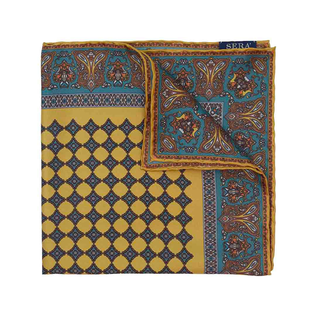 Ravenna Golden Yellow Silk Pocket Square Serà Fine Silk