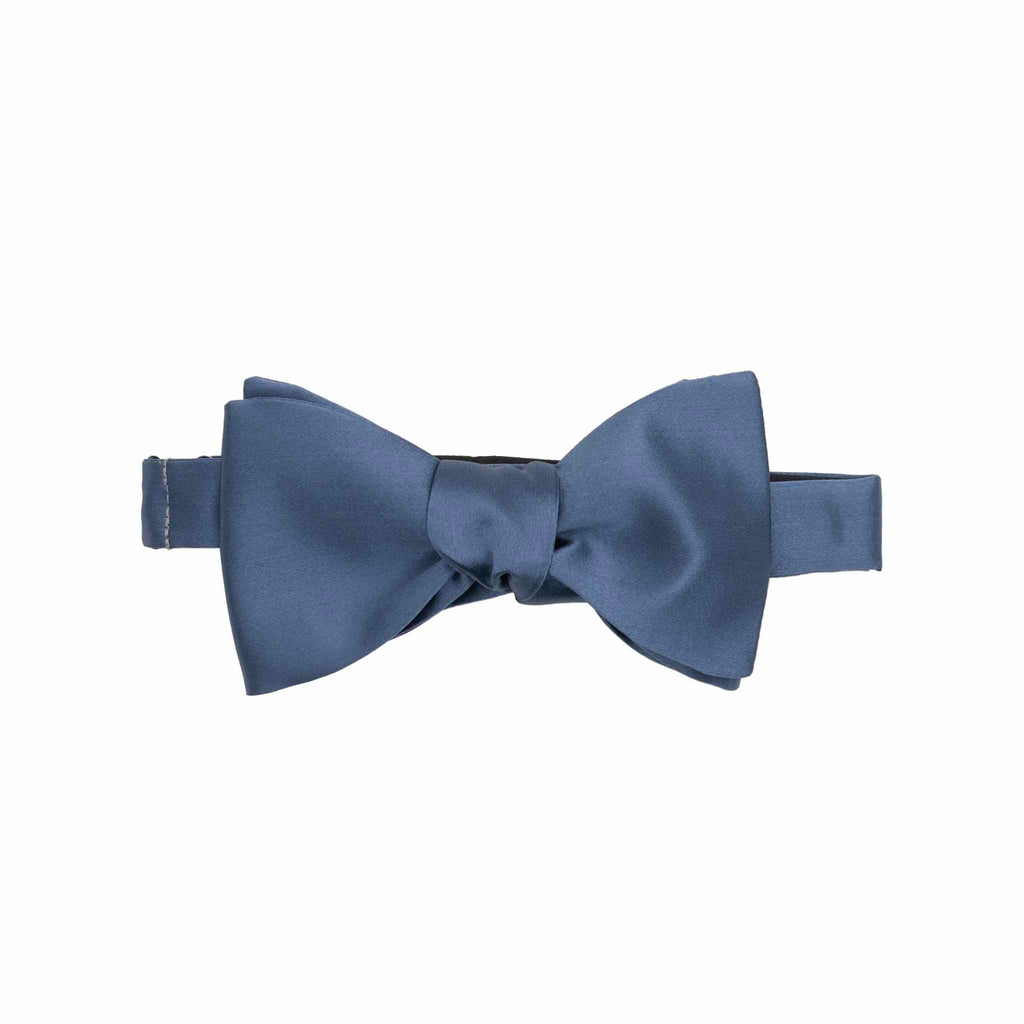 Dust Blue Self-Tie Silk Satin Bow Tie Serà Fine Silk