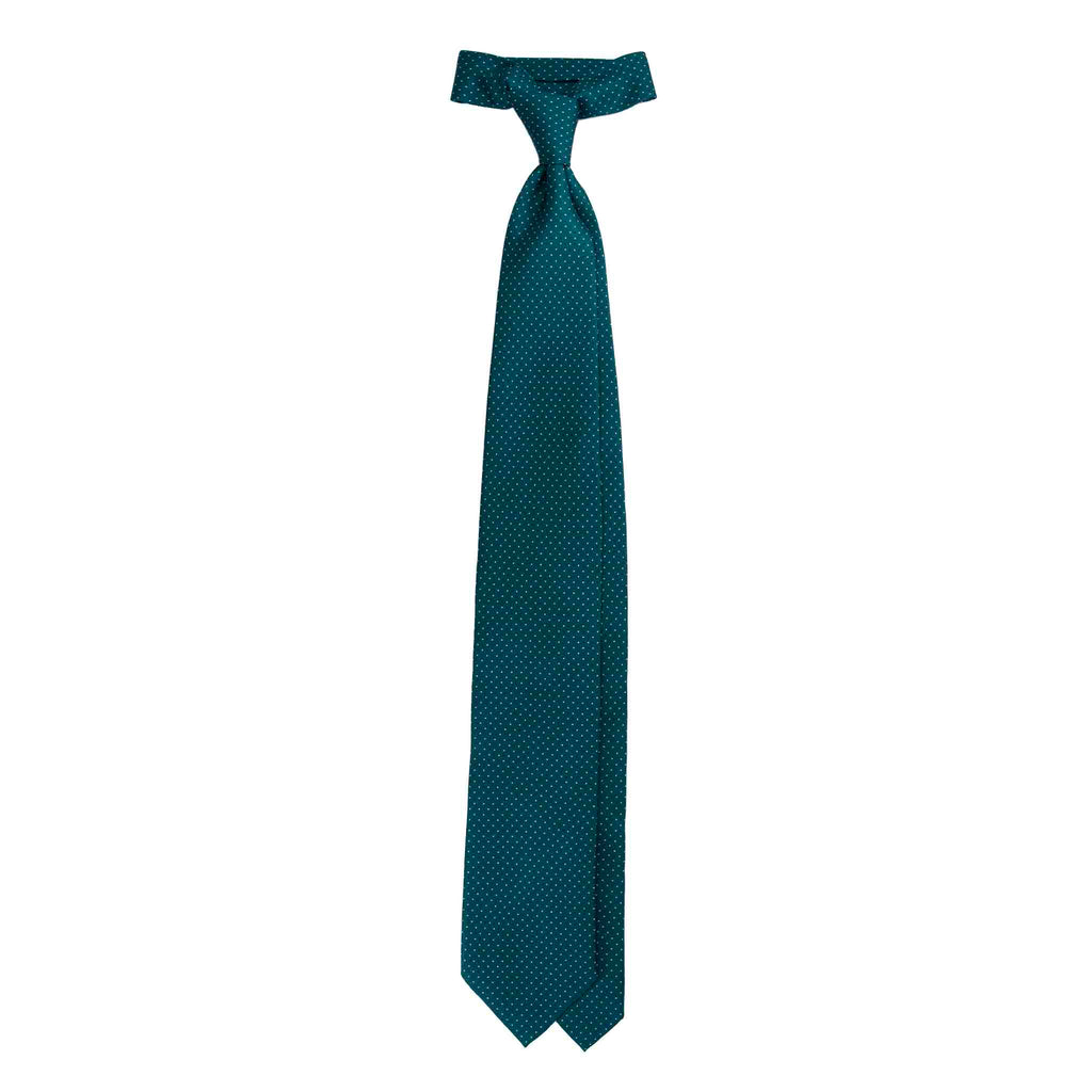 Forest Green Silk Tie with Micro Square Pattern Serà Fine Silk