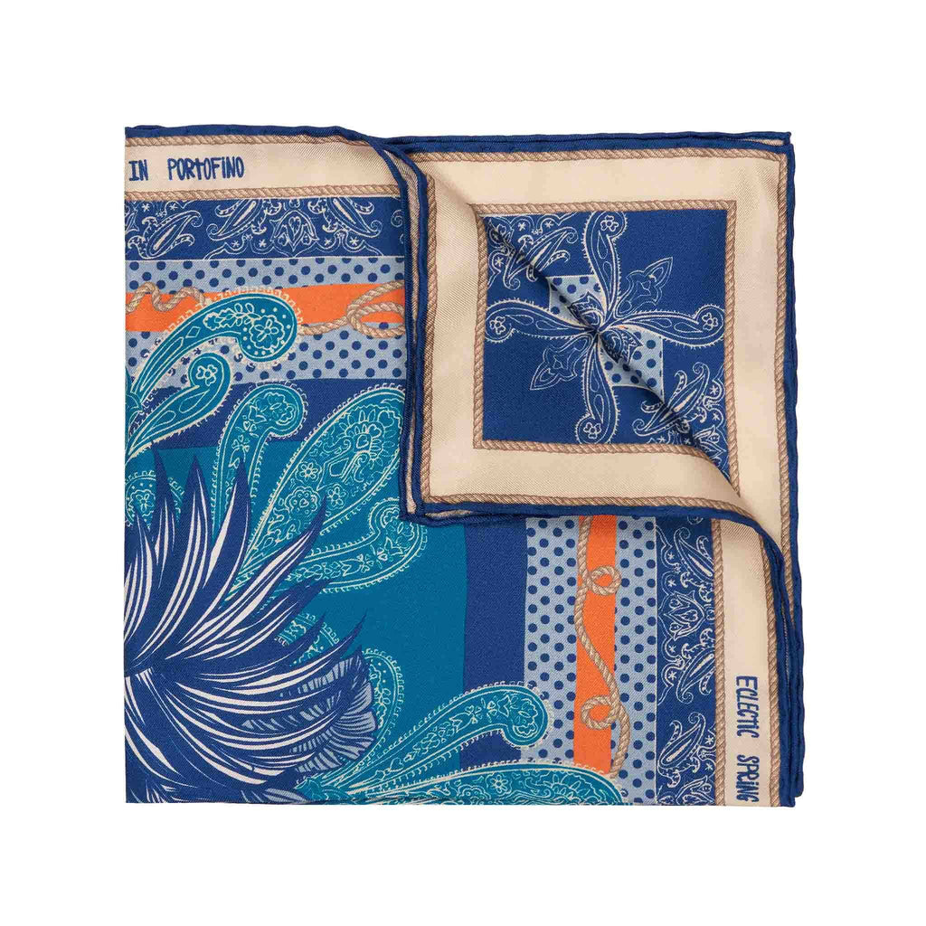 Eclectic Spring in Portofino Silk Pocket Square Serà Fine Silk