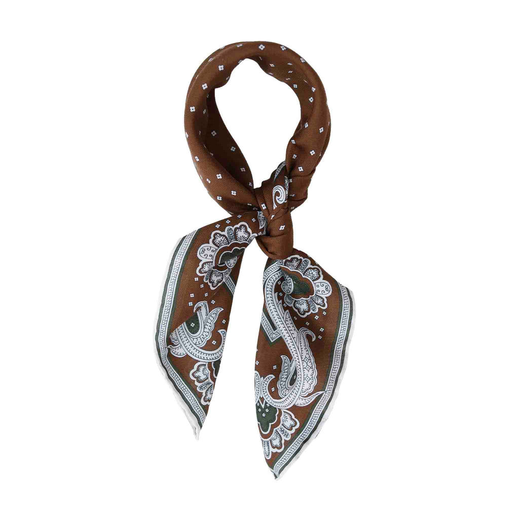 Brown Cotton & Silk Bandana Serà Fine Silk