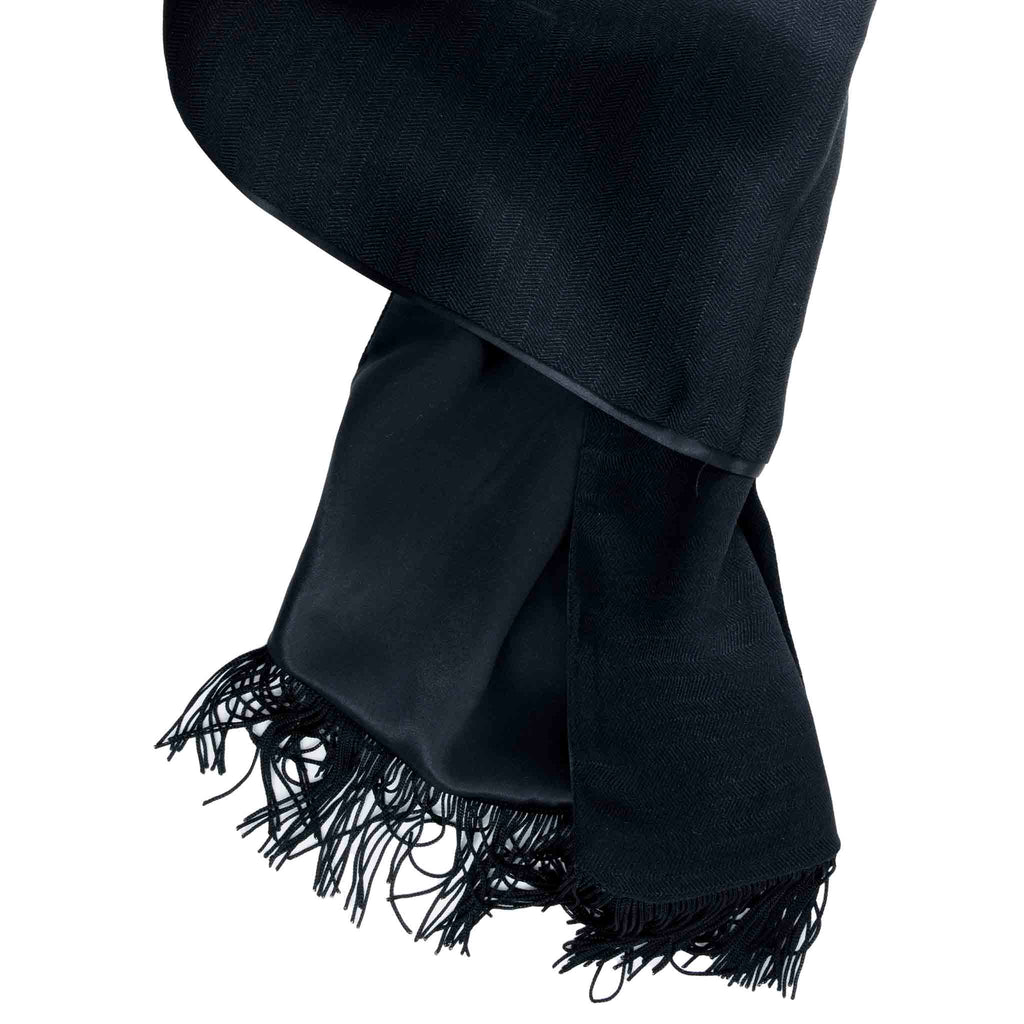 Black Tuxedo Silk Scarf Serà Fine Silk