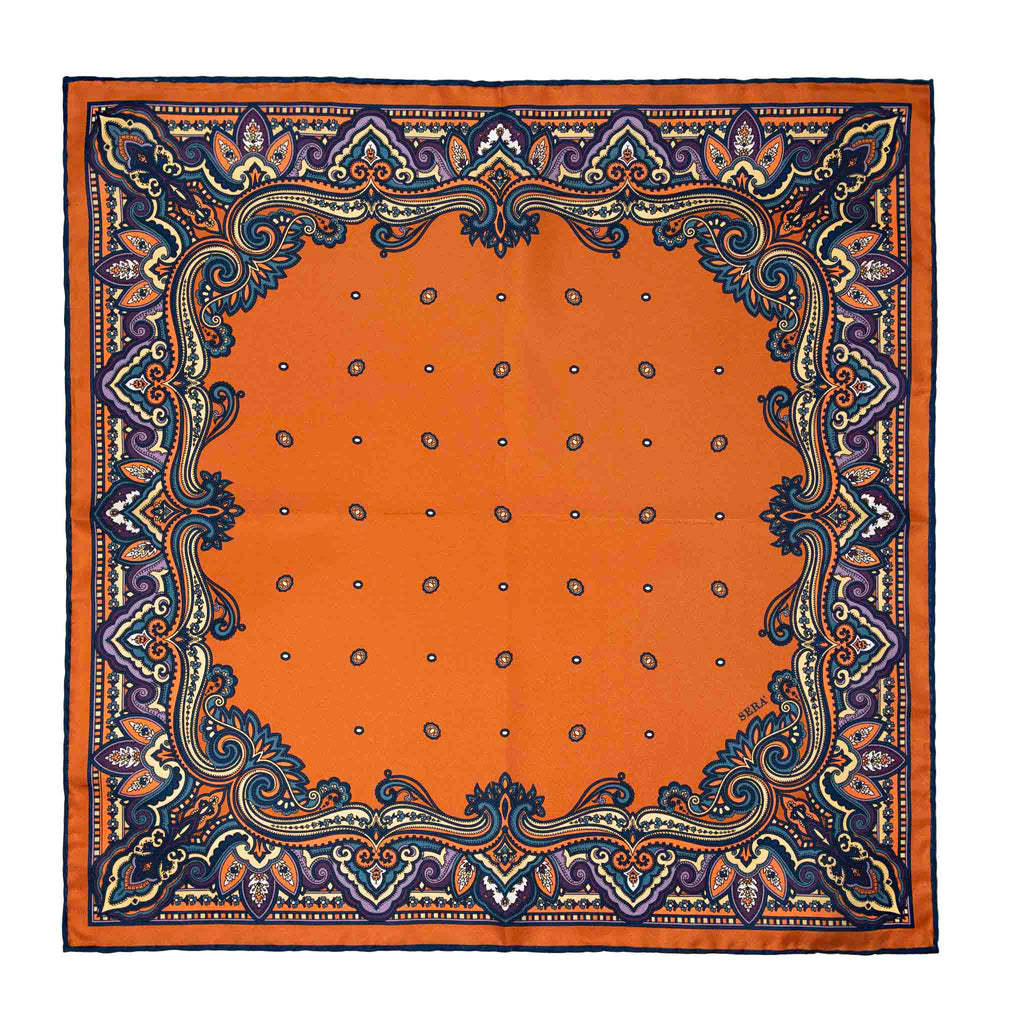 Mandarin Franciacorta Pocket Square Serà Fine Silk
