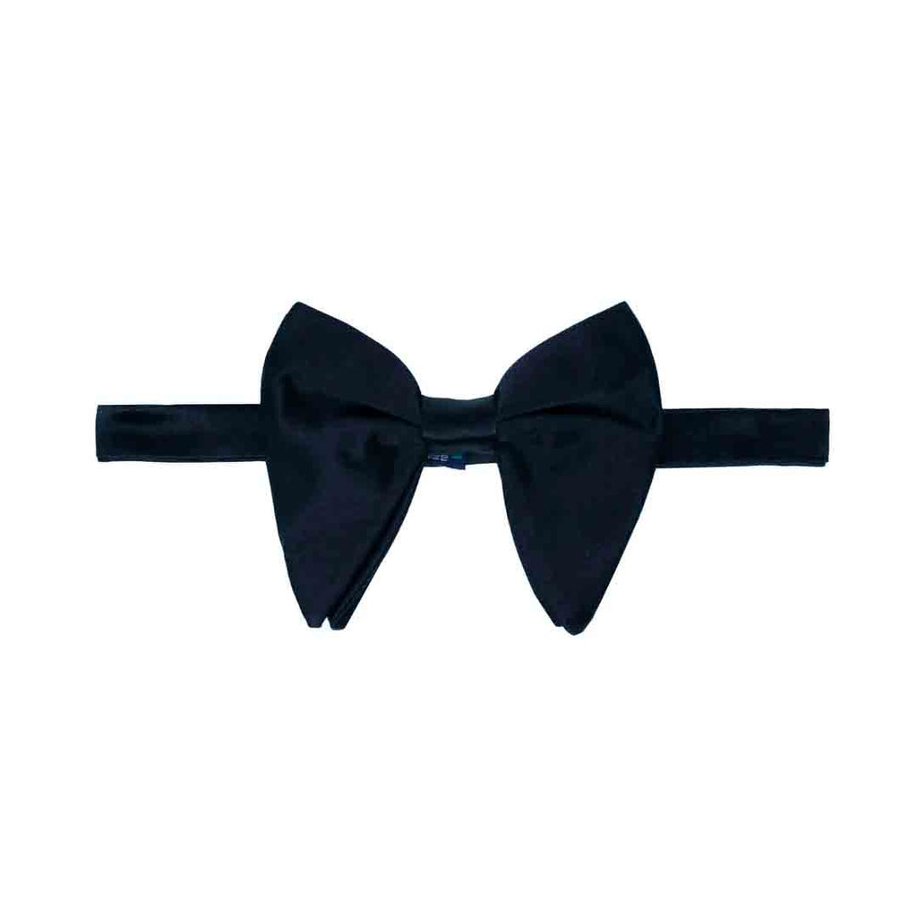 Dark Blue Satin Silk Bow Tie in extra big shape Serà Fine Silk
