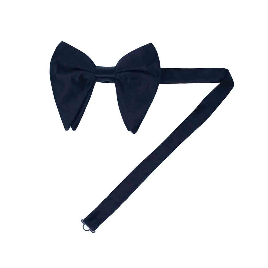 Dark Blue Satin Silk Bow Tie in extra big shape Serà Fine Silk