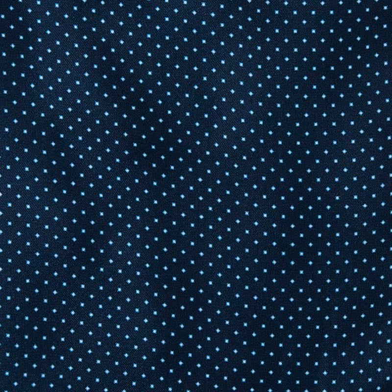 Blue with Light Blue Square Dots Silk Ascot Serà Fine Silk