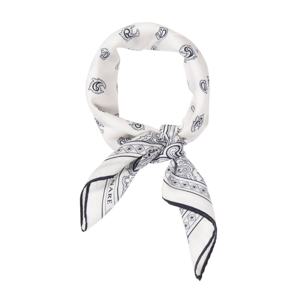 portami al mare white navy cotton silk bandana Serà Fine Silk