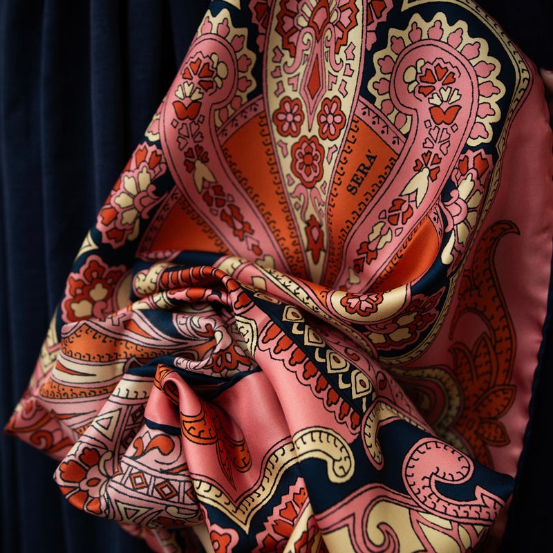 Beatrice Pink Silk Scarf Serà Fine Silk