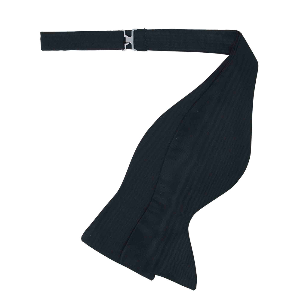 Black Moiré Self-Tie Butterfly Bow Tie Serà Fine Silk