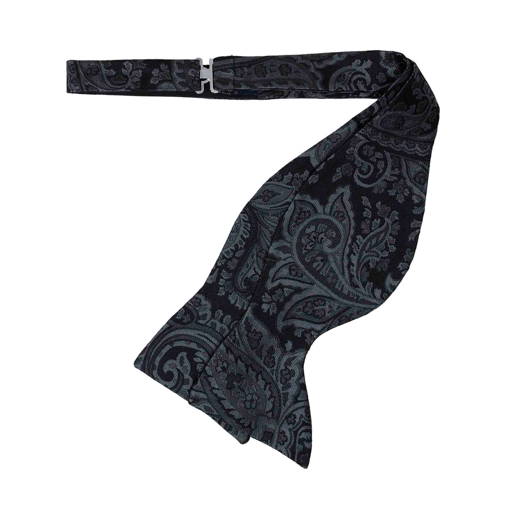 Black Paisley Self-Tie Butterfly Bow Tie Serà Fine Silk