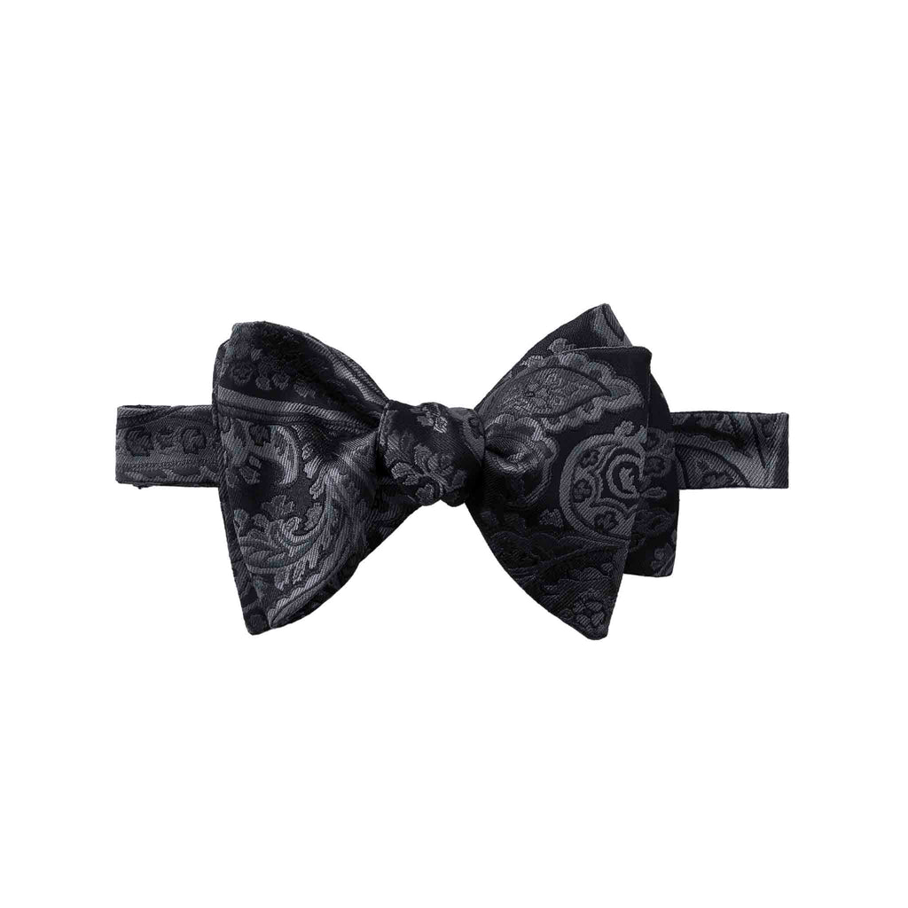 Black Paisley Self-Tie Butterfly Bow Tie Serà Fine Silk