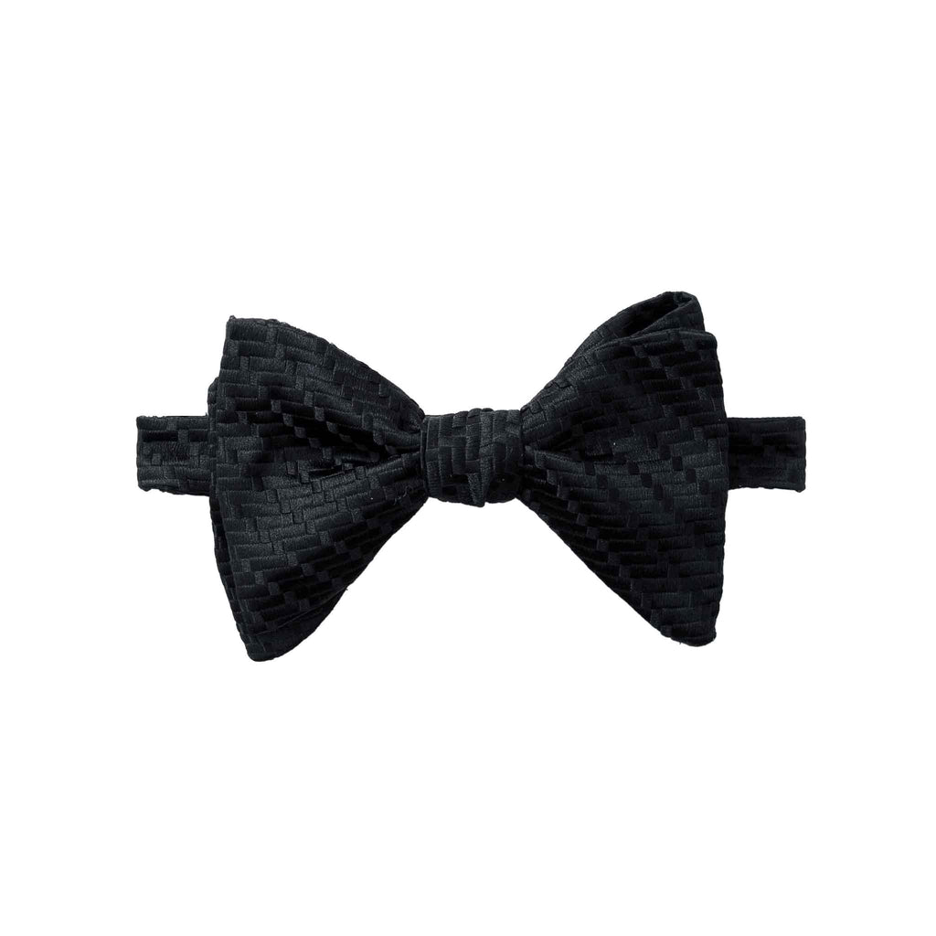 Black Squares Self-Tie Butterfly Bow Tie Serà Fine Silk