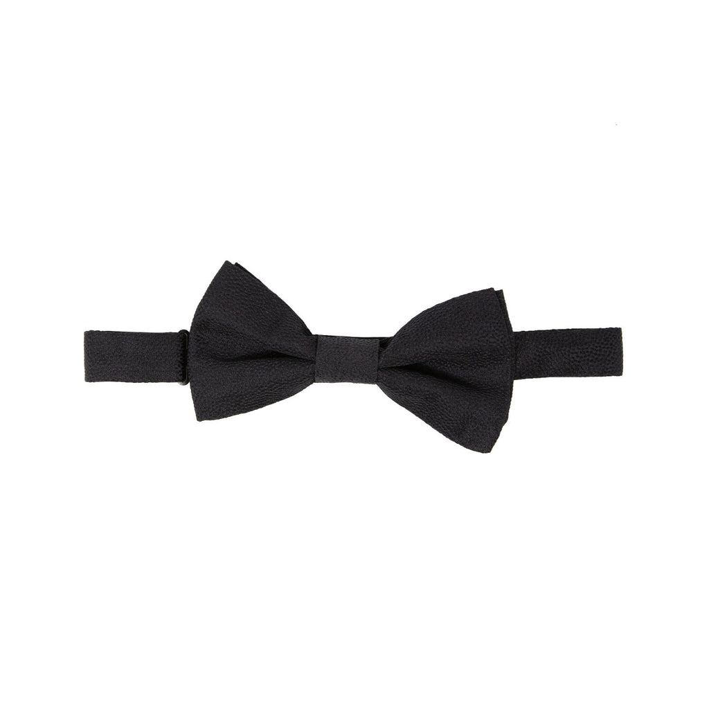 serà fine silk - Black Textured Pre-Tied Silk Bow Tie
