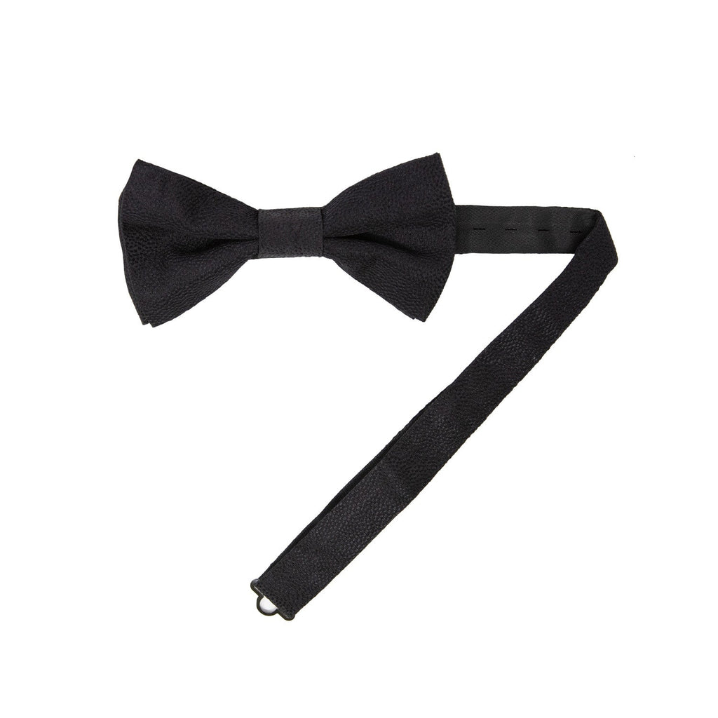 serà fine silk - Black Textured Pre-Tied Silk Bow Tie