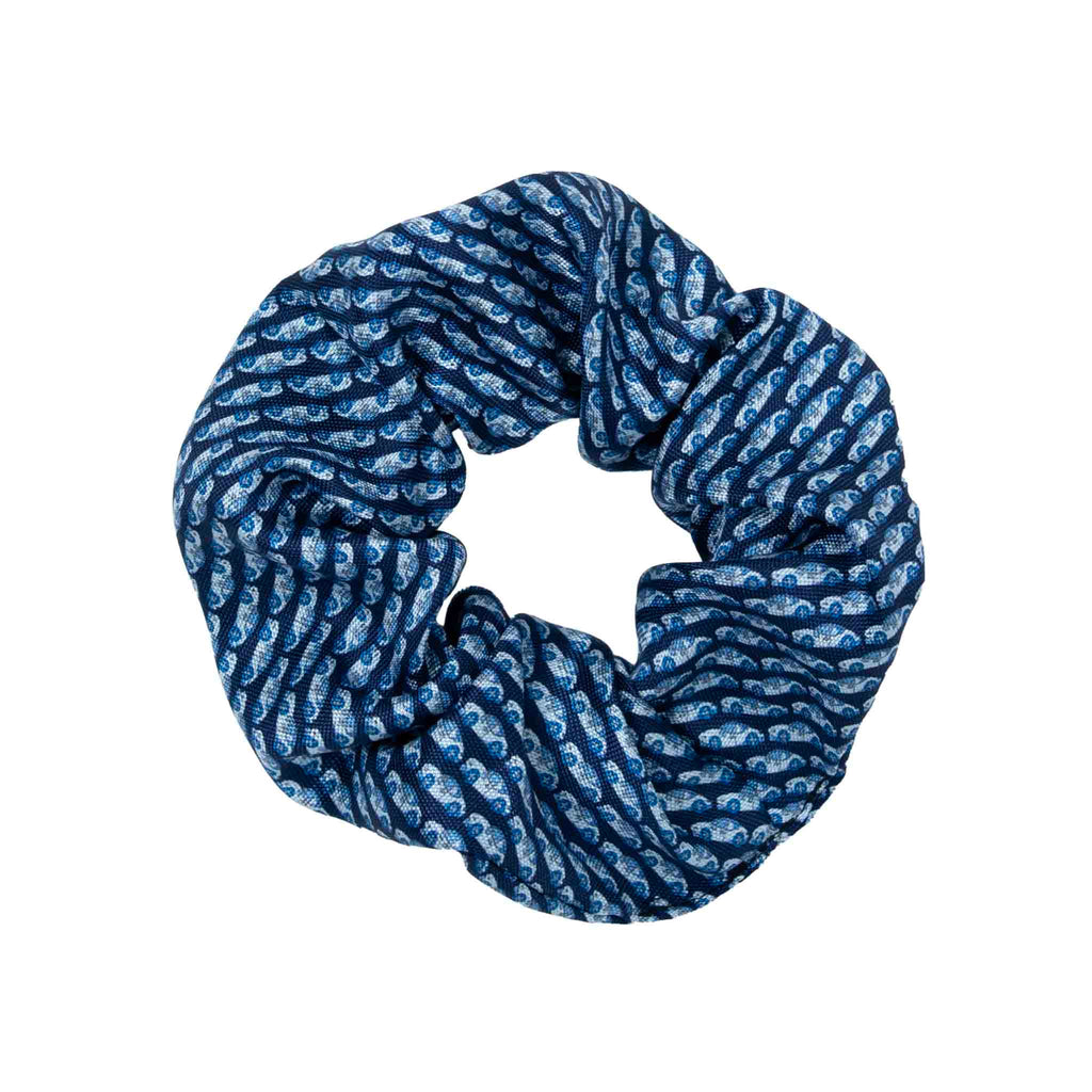 blue automobile silk scrunchy