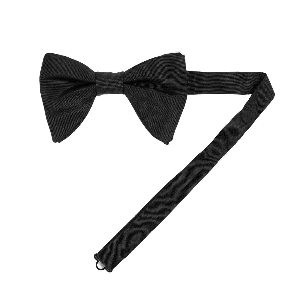 Black Moire Suspender & Bow Tie Set Serà Fine Silk