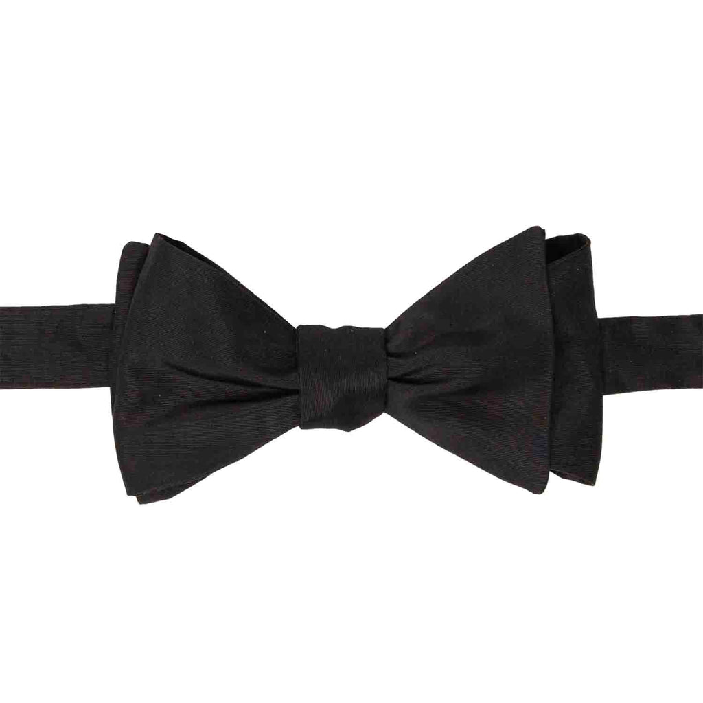 Black Moire Self-Tie Silk Bow Tie Serà Fine Silk