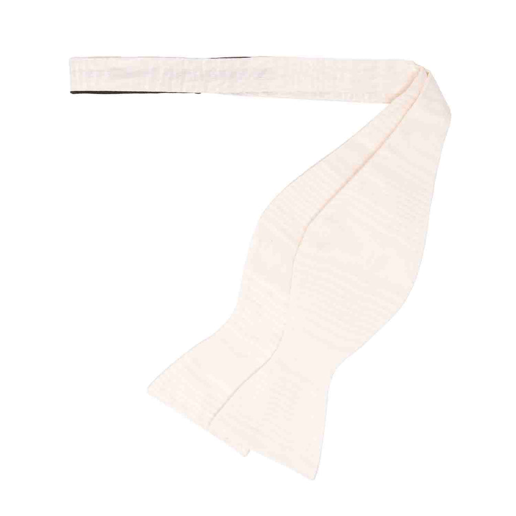 White Moire Self-Tie Silk Bow Tie Serà Fine Silk