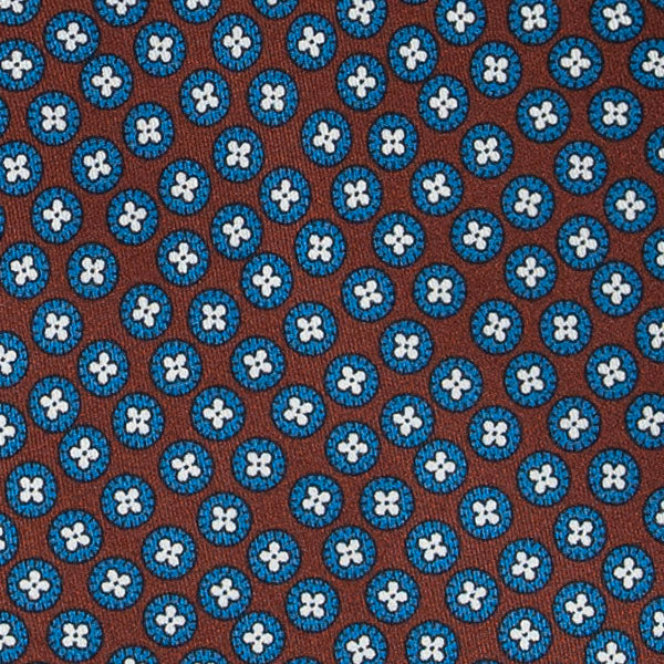 Brown Silk Tie & Elleboro Pocket Square Set Serà Fine Silk