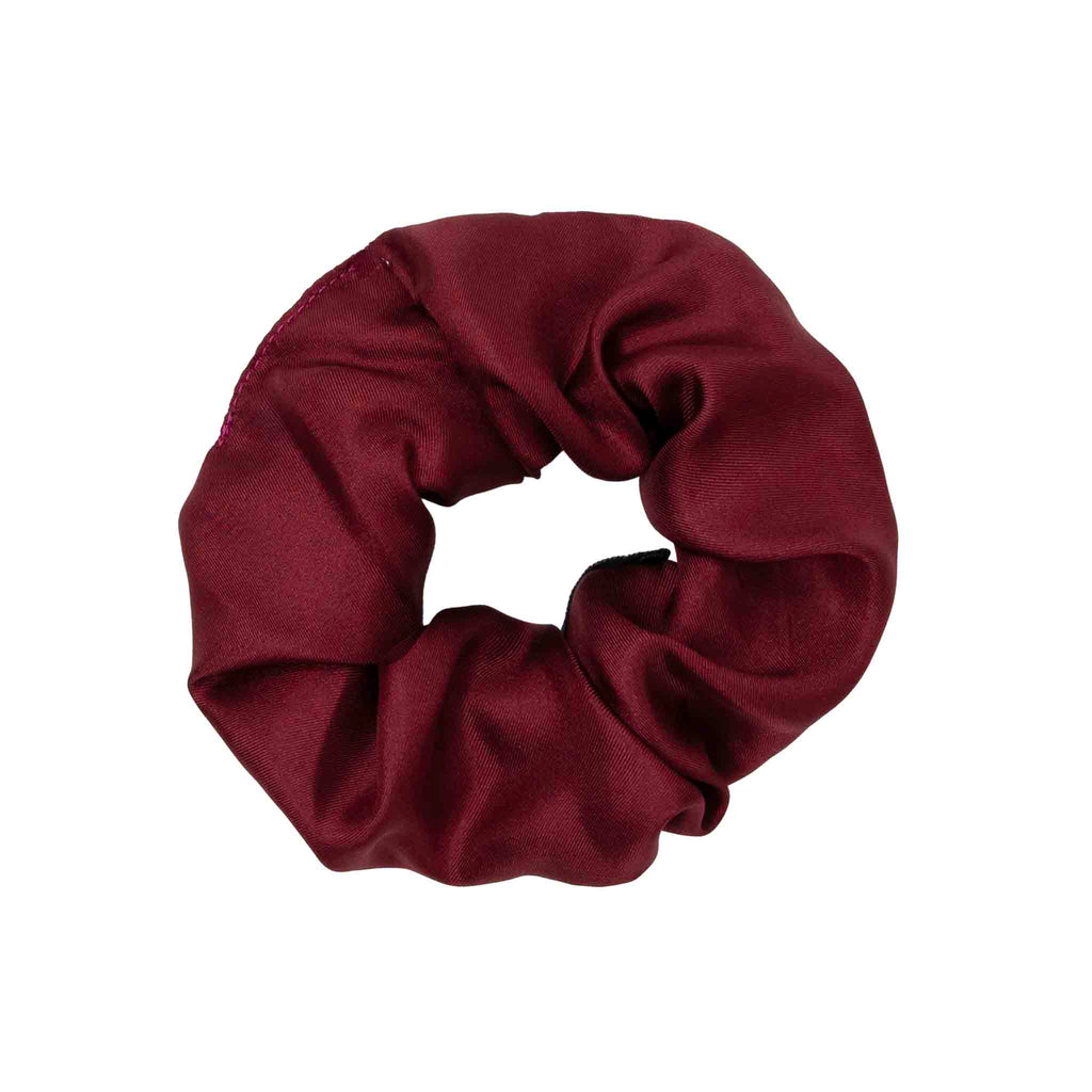 burgundy silk scrunchy