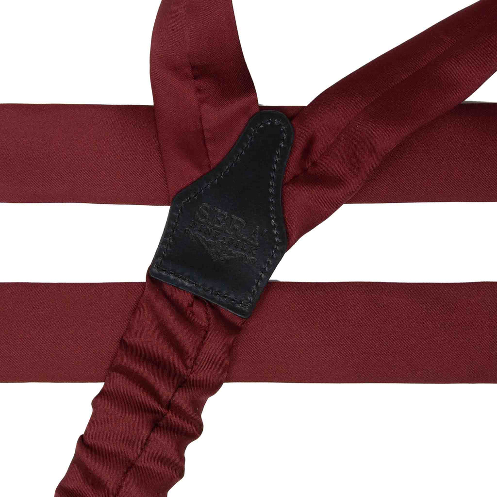 Light Blue Silk Tie & Burgundy Suspenders Set Serà Fine Silk