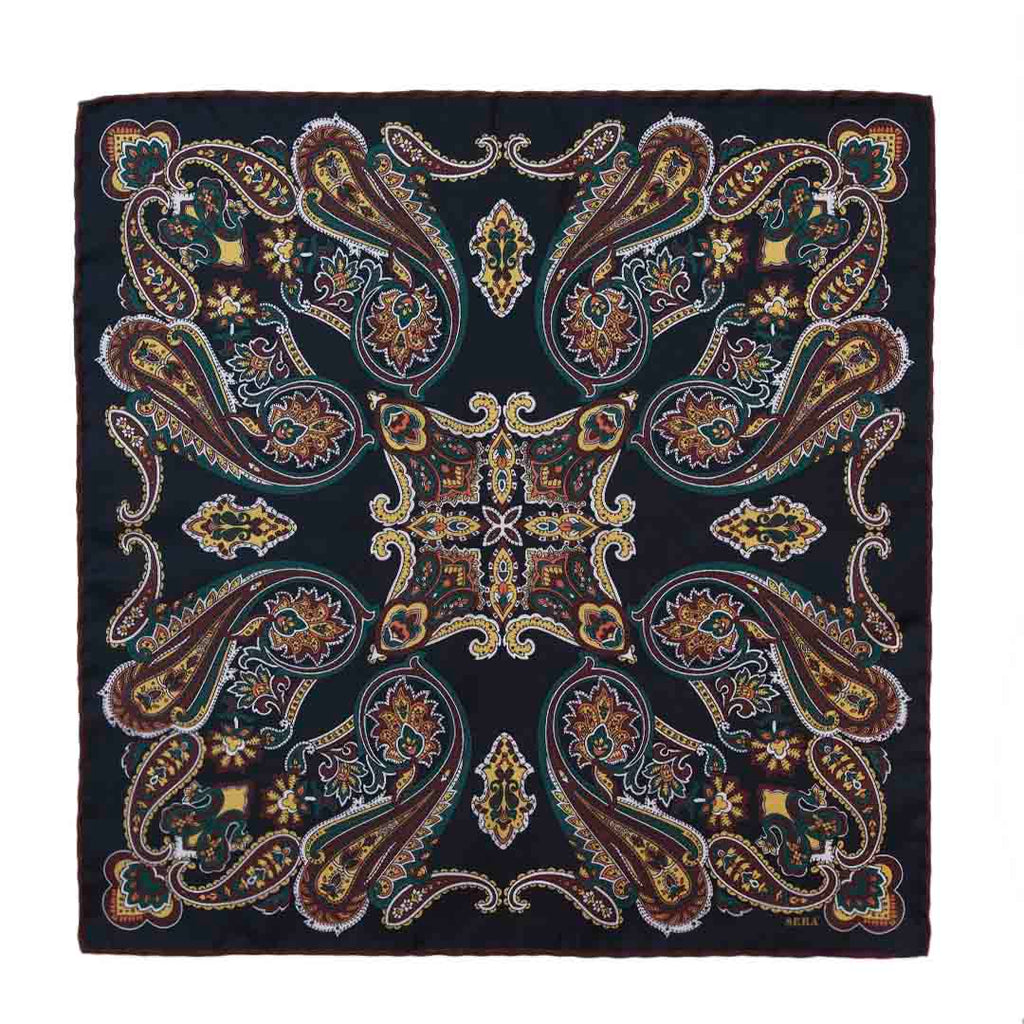 Truffle Nebbiolo Silk Pocket Square Serà Fine Silk