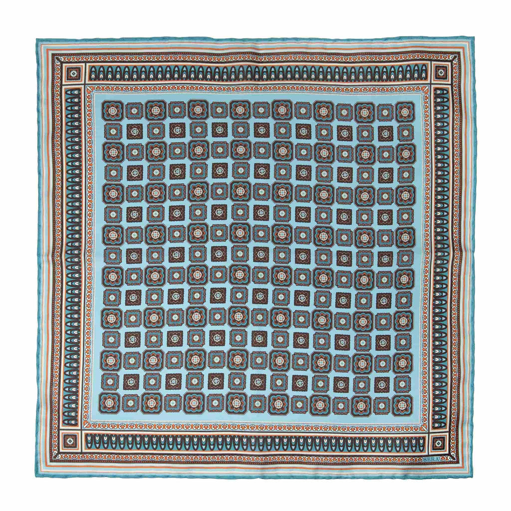 Como Acqua Green Silk Pocket Square Serà Fine Silk
