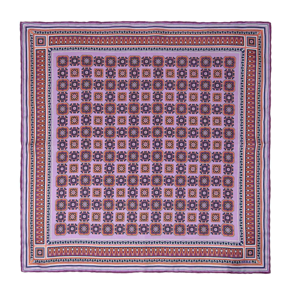 Como Lilac Silk Pocket Square Serà Fine Silk