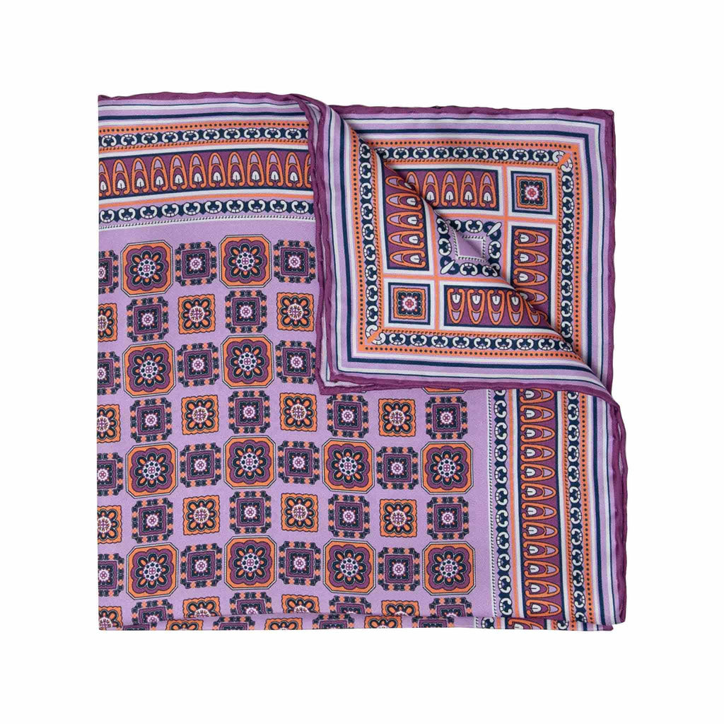 Como Lilac Silk Pocket Square Serà Fine Silk