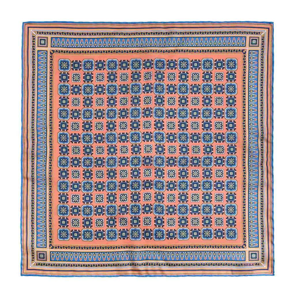 Como Orange Silk Pocket Square Serà Fine Silk