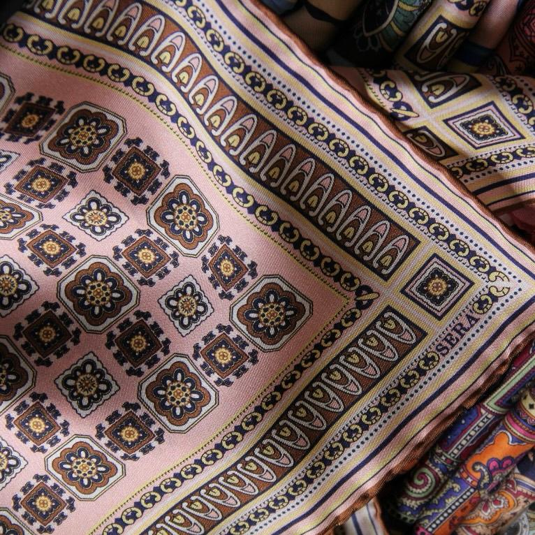 Como Pink Silk Pocket Square Serà Fine Silk