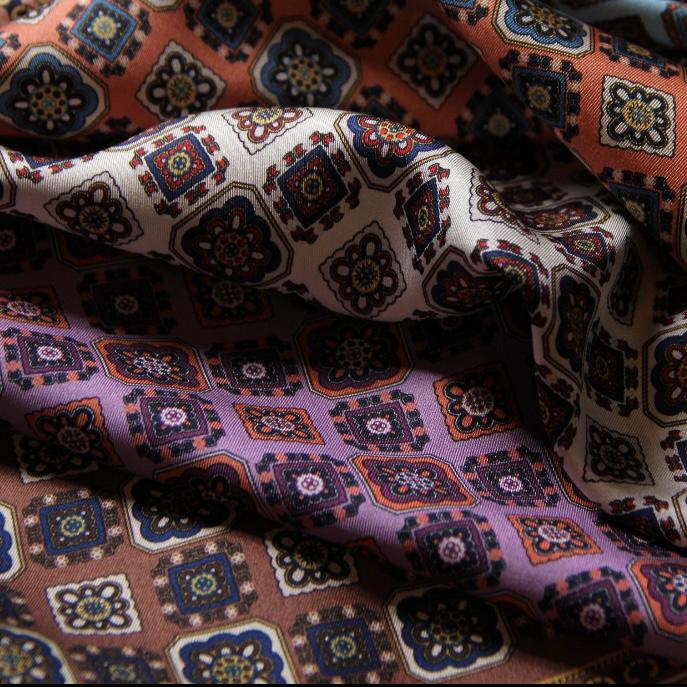 Como Brown Silk Pocket Square Serà Fine Silk