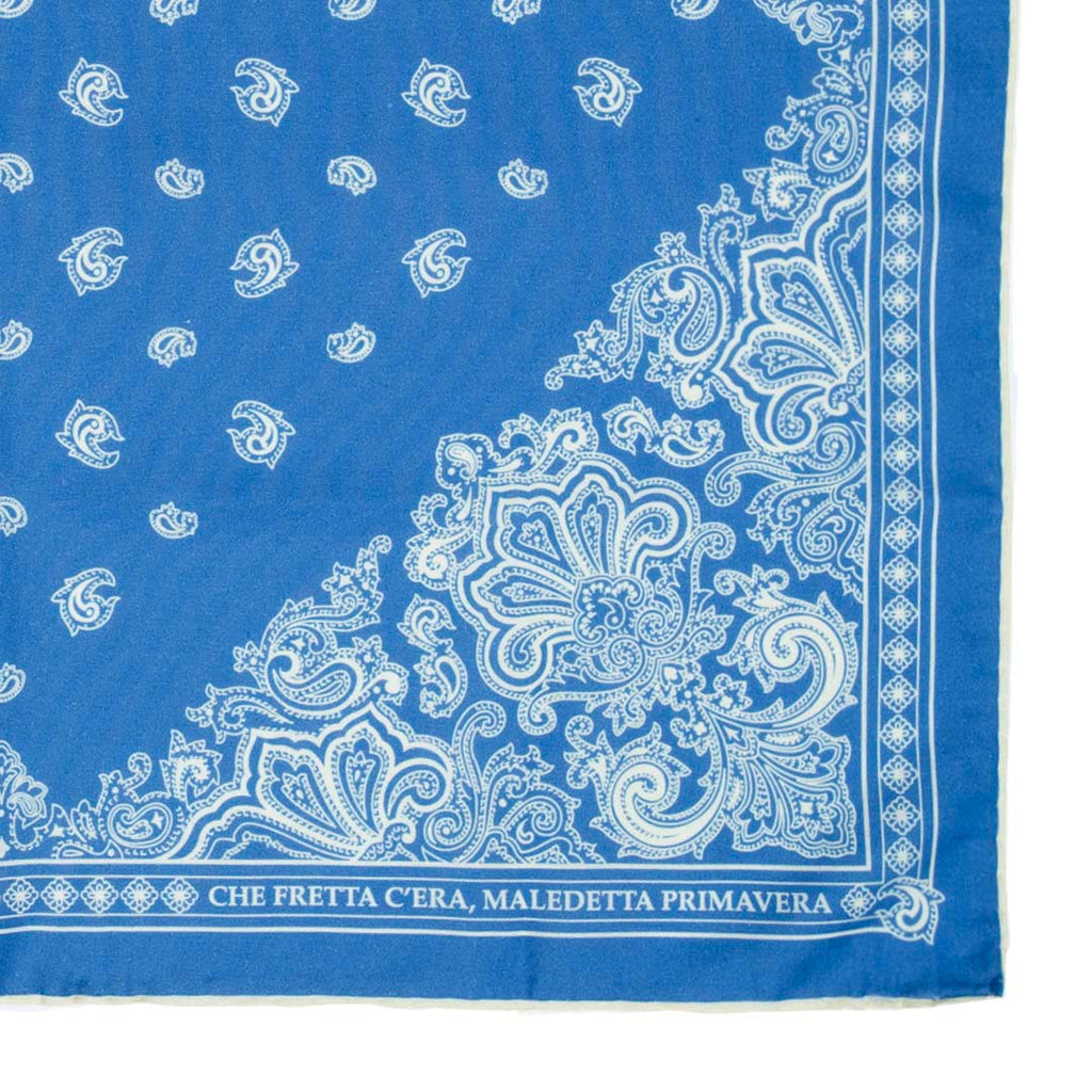 Maledetta Primavera - Light Blue Cotton & Silk Bandana Serà Fine Silk